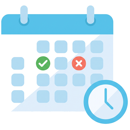 Calendario con una presenza confermata e una rifiutata